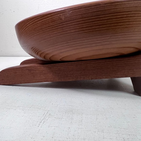 Vintage Wood Wooden Barrel Bowl With Handles Wheelbarrow Mid Century Modern - Picture 5 of 13